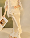 Eloise 2-Piece Rose Lace Cheongsam Set