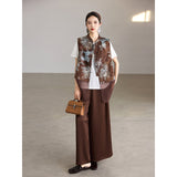 Nicoletta 2-Piece Cocoa Brown Jacquard Cheongsam Set