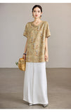 Song Yellow Jacquard Cheongsam Top