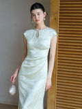 Regent Jade Green Jacquard Cheongsam Dress