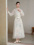 Aristocrat 2-Piece Crabapple Apricot Jacquard Cheongsam Top