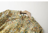 Oleander Flower Yellow Jacquard Cheongsam Dress