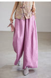 Crescendo Light Taro Purple Wide-Leg Casual Pants Cheongsam