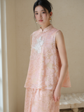 Bella 2-Piece Light Cloud Dye Cheongsam Set