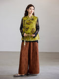 Anemone Yellow Green Lace Cheongsam Vest