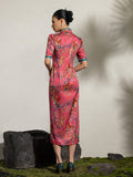 Celebrated Red Jacquard High-Slit Cheongsam