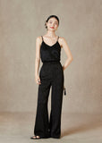 Regulus Beige Jacquard High-Waisted Pants Cheongsam