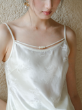 Damask White Satin Cheongsam Top
