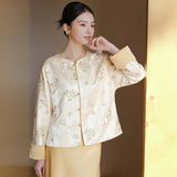 Sara Crabapple White Embroidered Cheongsam Top