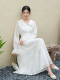 Sybil Soft White Mulberry Silk Cheongsam Dress