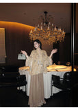 Celandine Charismatic Silk Velvet Cheongsam Qipao Beaded Embroidery Coat