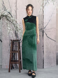 Manor Green Dragon Print Cheongsam Dress