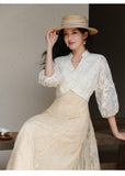 Valentina Warm Sunset Orange Lace Cheongsam Dress
