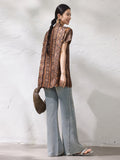 Dorothea Coffee Brown Print Cheongsam Top