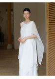 Viviana Wind White Ramie Cheongsam Dress