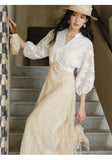 Valentina Warm Sunset Orange Lace Cheongsam Dress