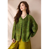 Phoenix Pine Green Jacquard Cheongsam Top
