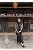 Gwen Black Maxi Knit Cheongsam Dress