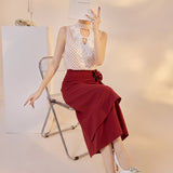 Theresa 2-Piece Polka Dot Vest Cheongsam Set