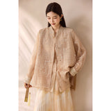 Fuchsia Milk Tea Embroidered Mandarin Collar Vest Cheongsam