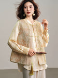 Viviana Apricot Yellow Beaded Embroidered Cheongsam Vest