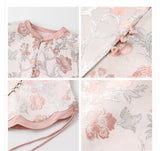 Sonnet 2-Piece Jacquard Vest Pink Skirt Cheongsam Set
