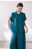 Chateau Champagne Jacquard Cheongsam Top