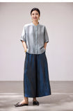 Tender Light Blue Loose Cheongsam Top