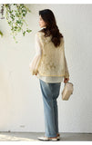 Sky Beige Loose-Fit Cheongsam Top