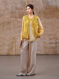 Odile Ginkgo Color Beaded Vest Cheongsam