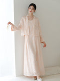 Princess Sonorous Floral Cutout Cheongsam Coat Tie Detail Qipao