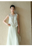 Felicia 2-Piece Silk Embroidered Cheongsam Vest