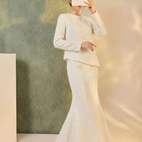 Sara 2-Piece Beaded Knitted Cheongsam Set