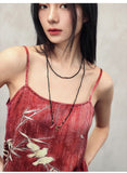 Fern Red Satin Loose Cheongsam Top