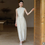 Unakite Clear Apricot Jacquard Cheongsam Dress