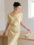 Thea 2-Piece Champagne Gold Satin Cheongsam Top