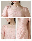 Lapis Cherry Blossom Pink Slim-Fit Cheongsam Dress