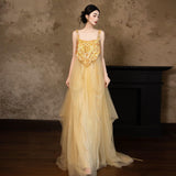 Rigel Gold Lace Cheongsam Dress