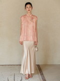 Pearl Light Pink Embroidered Cheongsam Top