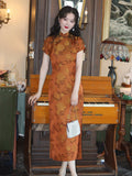 Yvette Morning Glow Faux Silk Cheongsam Dress