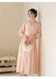 Ursula Peach Blossom Embroidered Cheongsam Dress