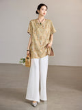 Song Yellow Jacquard Cheongsam Top