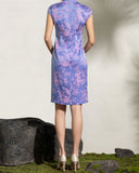 Shine Lavender Jacquard Cheongsam Dress