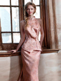 Rina Black Lace Jacquard Cheongsam Dress
