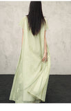 Castle Olive Green Embroidered Cheongsam Dress