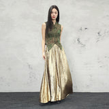 Amber Fortune Gold Vintage Cheongsam Skirt