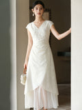 Naya Frost Apricot Embroidered Cheongsam Dress