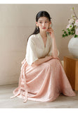 Starlight 2-Piece Xiu Apricot Top with Skirt Cheongsam