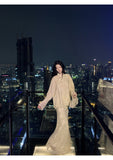 Acme Tailored Velvet Qipao Jacket Cheongsam Sequin Lace Two-Piece Set