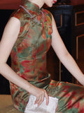 Hyacinth Fragrant Jacquard Cheongsam Dress